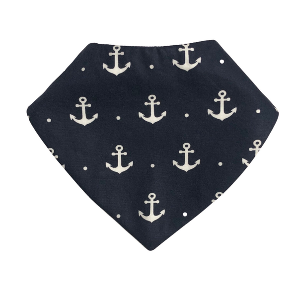 Navy Anchors Dribble Bib