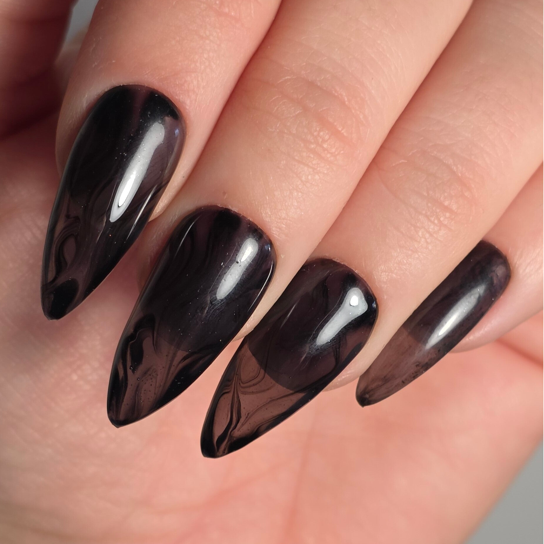 Press-on nails | Black Smokey
