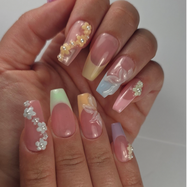 Press-on nails | Floral Symphony
