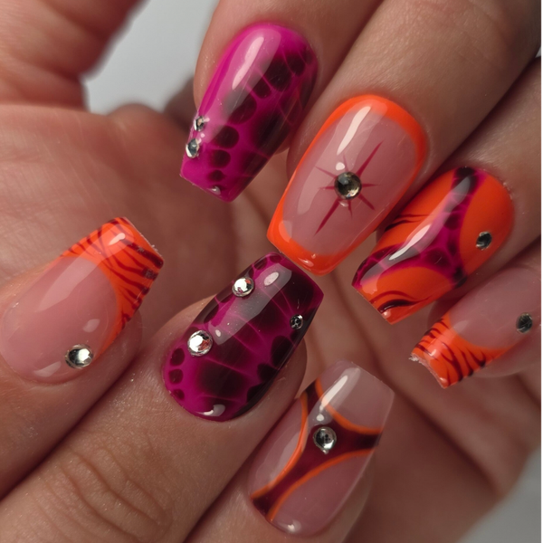 Press-on nails | Zebra Crush