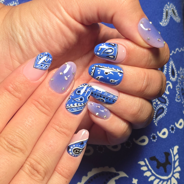 Press-on nails | Bandana Blues