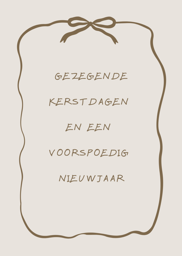 Kerstkaart strikrand gezegende kerstdagen