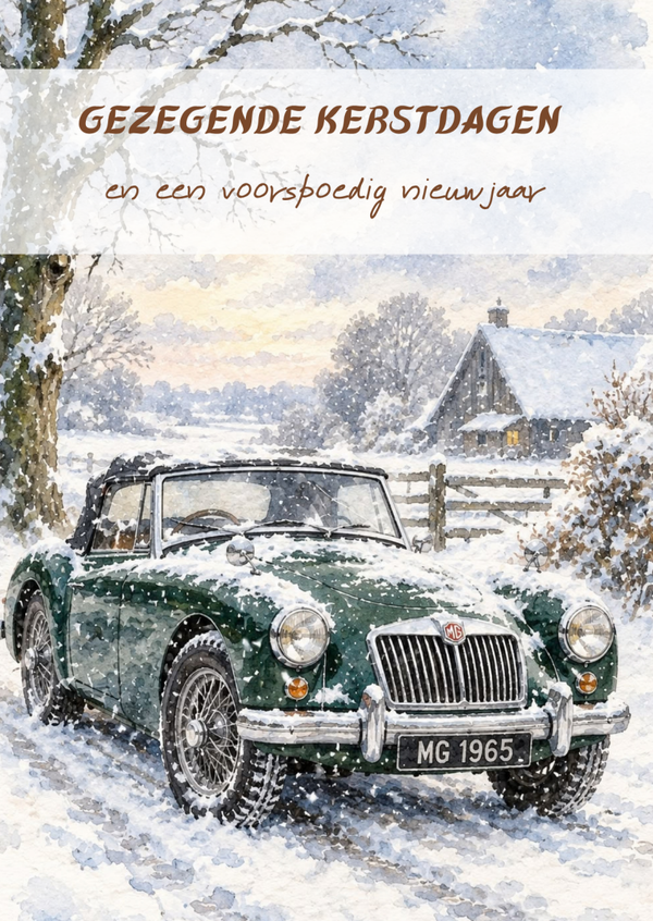 Kerstkaart oldtimer
