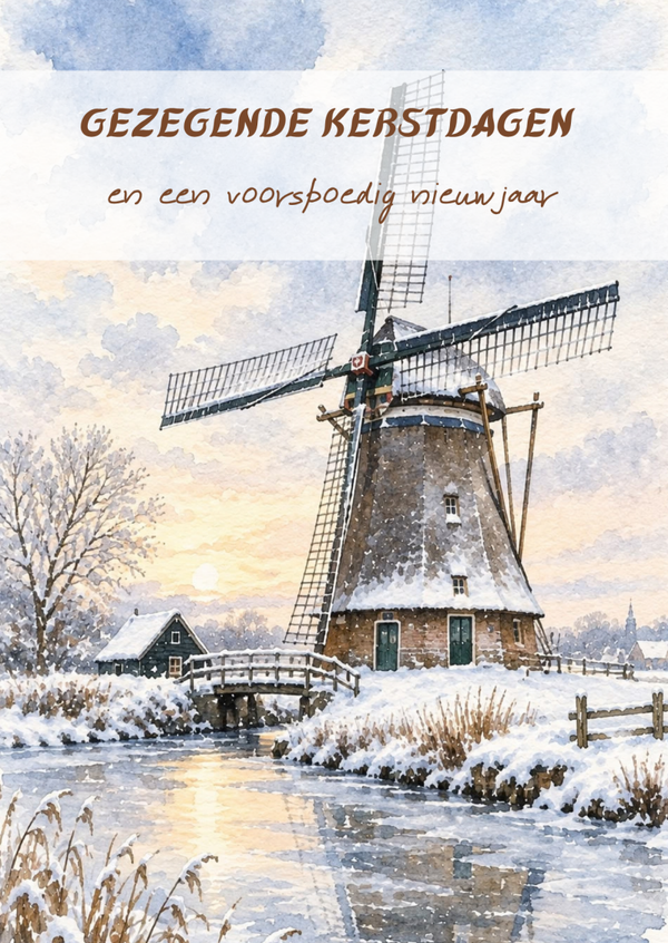 Kerstkaart molen