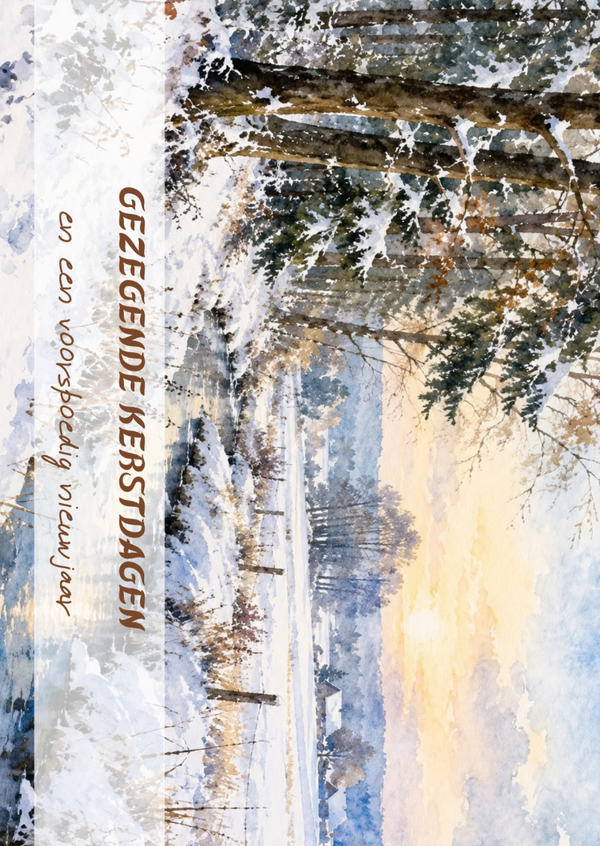 Kerstkaart landschap liggend
