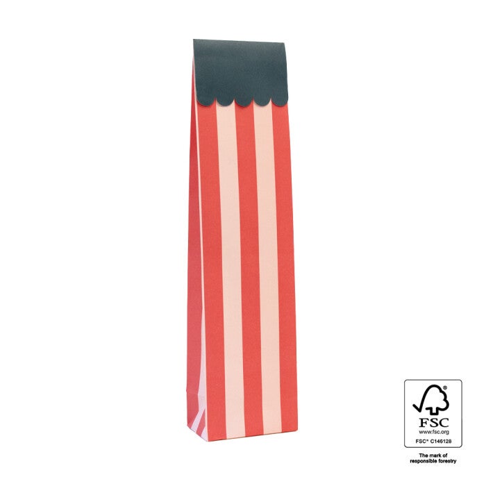 Blokbodemzak 10x8x41 Wave Red - 3 stuks