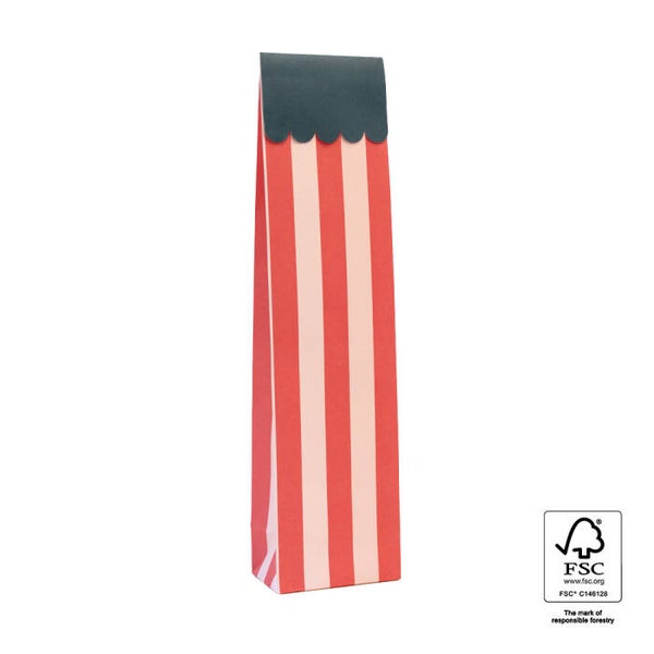 Blokbodemzak 10x8x41 Wave Red - 3 stuks