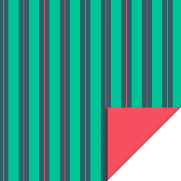 Cadeaupapier 70cm Stripe Chalk Green Red