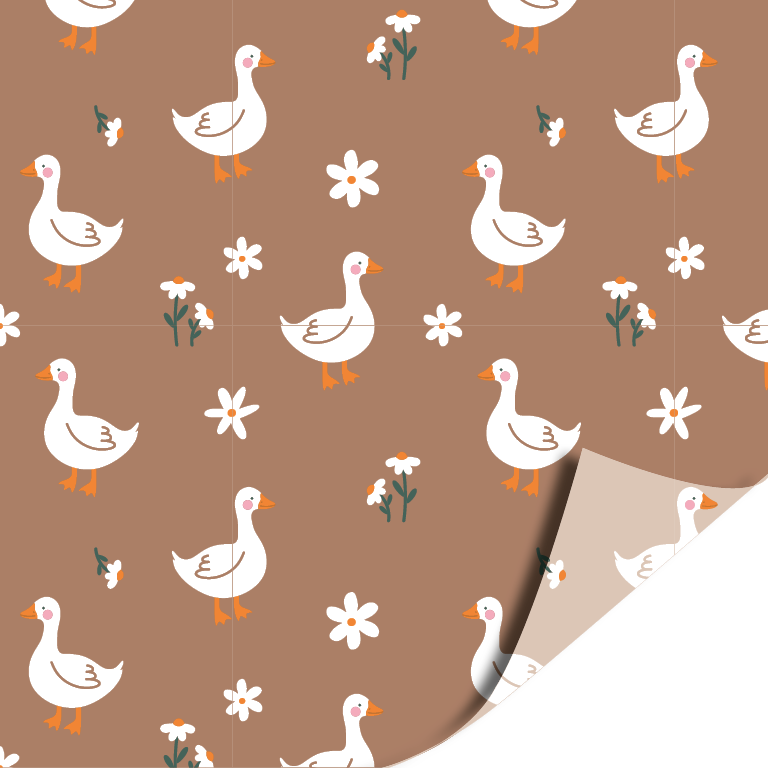 Cadeaupapier 50cm - Gans bruin / beige