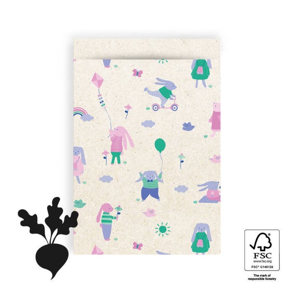 Cadeauzakjes 17x25cm Sweet Bunny - 5 stuks