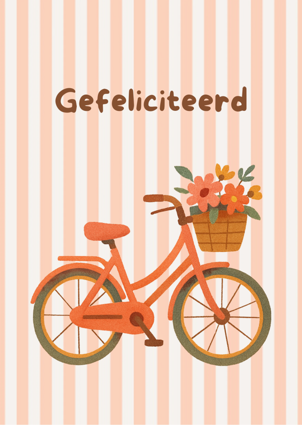 Gefeliciteerd fiets oranje