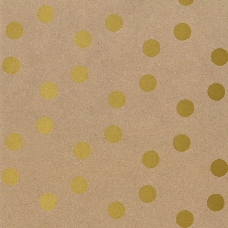 Cadeaupapier 50cm - Kraft dots gold