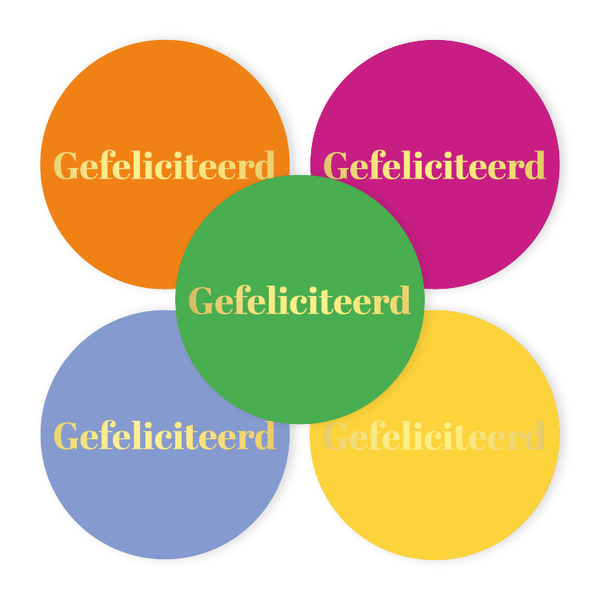Sluitstickers Gefeliciteerd 40mm - 10 stuks