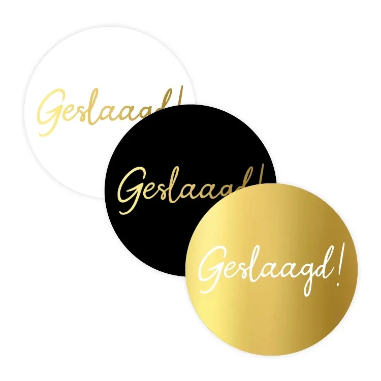 Sluitstickers geslaagd 40mm - 10 stuks