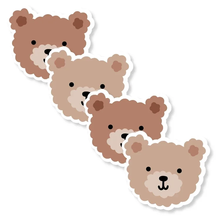 Sluitstickers little bear - 10 stuks