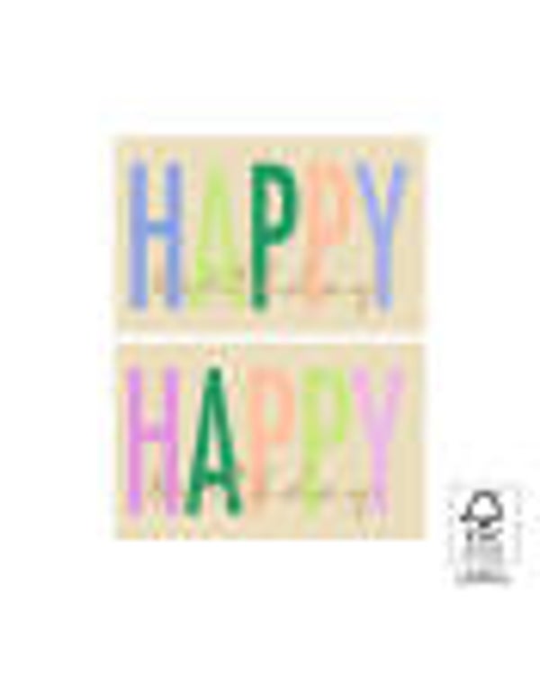 Stickers Happy Birthday rechthoek - 6 stuks