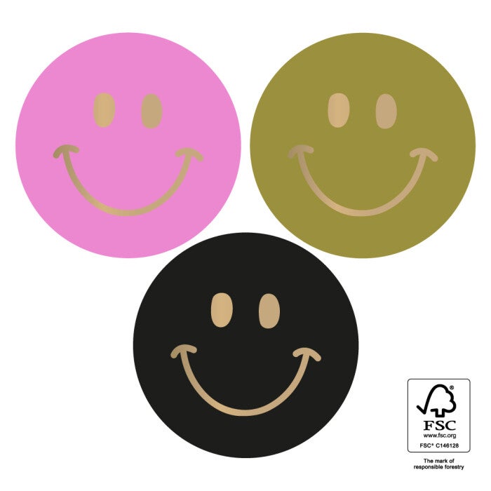 Stickers Smiley multi 55mm - 10 stuks