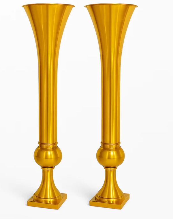 Gold trumpet vases