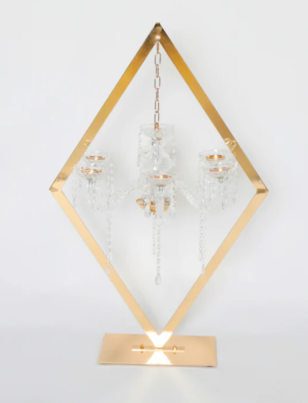 Gold chandelier centerpiece