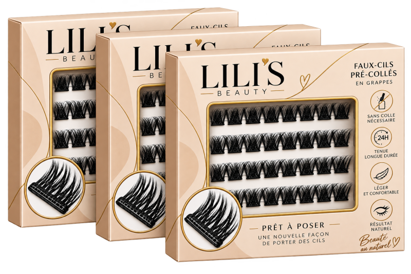 3 boîtes de faux-cils Lili's Beauty