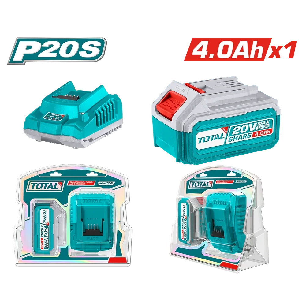 Starter Kit 1 Batteria 20 V, 4 Ah + Caricabatterie 2 A