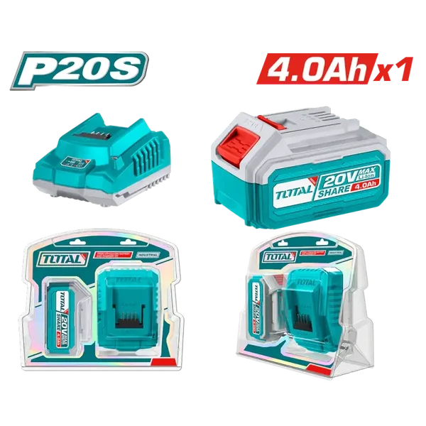 Starter Kit 1 Batteria 20 V, 4 Ah + Caricabatterie 2 A