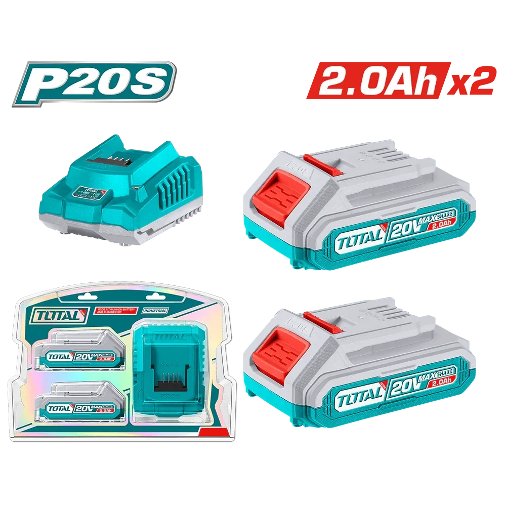 Starter Kit 2 Batterie 20 V, 2 Ah + Caricabatterie 2 A