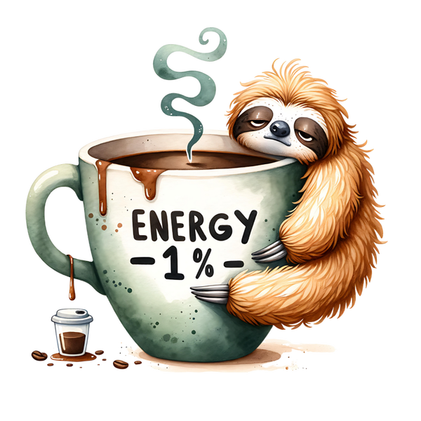 Funny Sloth Coffee Die Cut Stickers