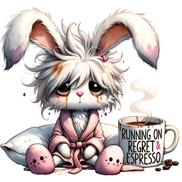 Funny Bunny Coffee Die Cut Stickers