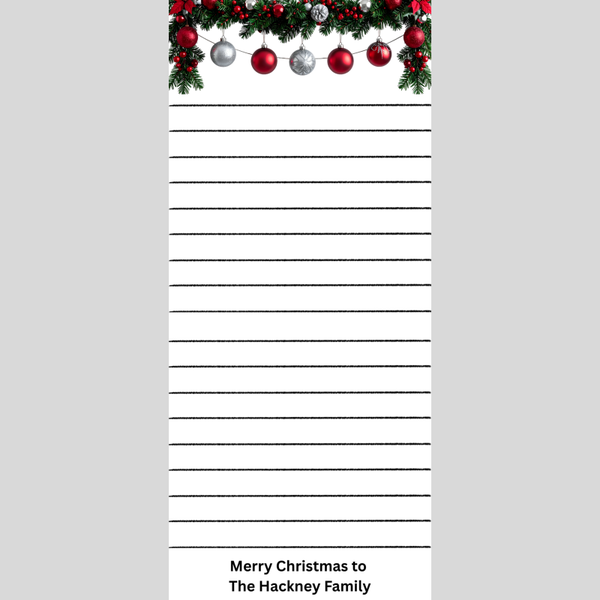 Christmas Personalized Note Pad 3.5 x 8in