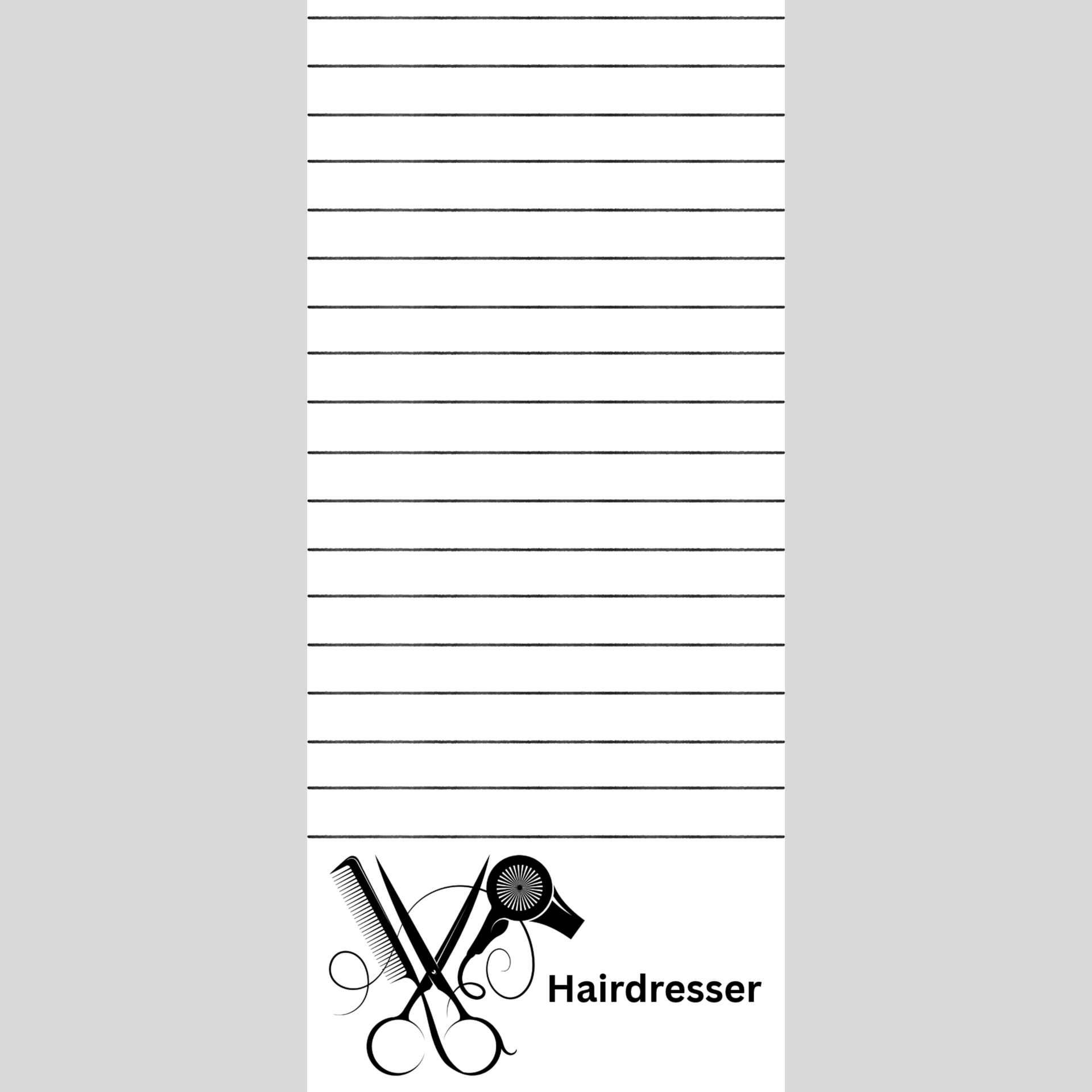 Hairdresser Note Pad 3.5 x 8in