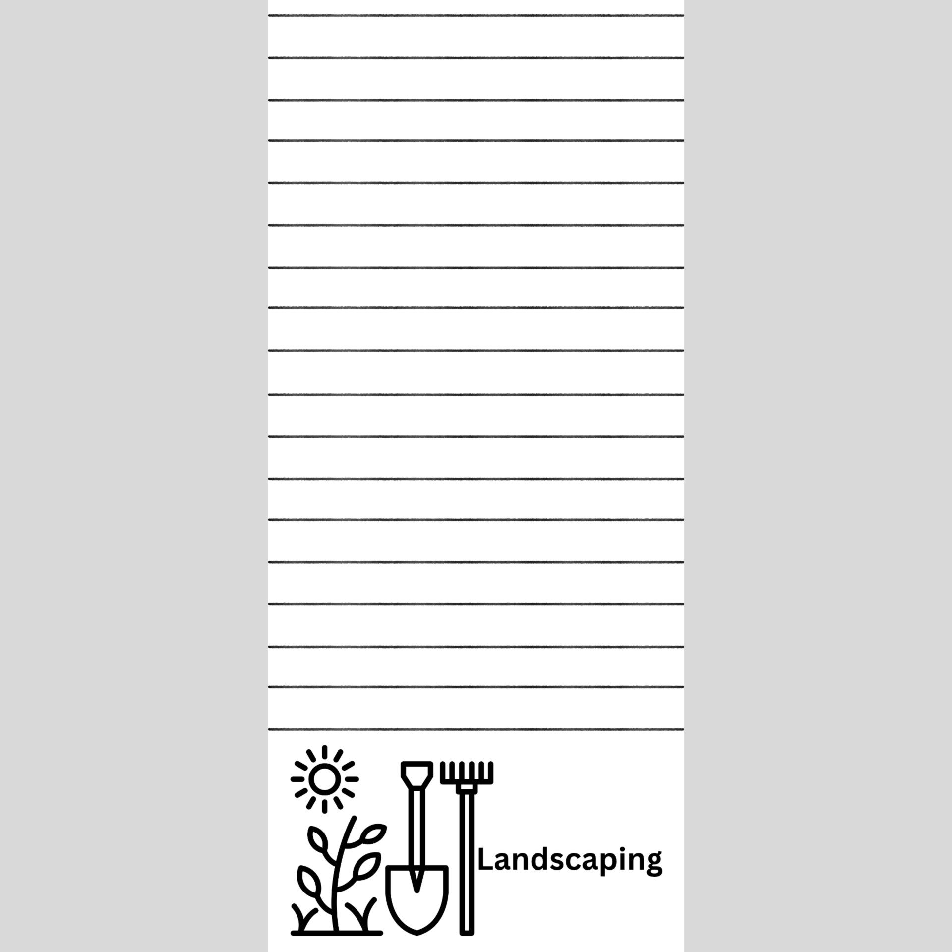 Landscaping Note Pad 3.5 x 8in