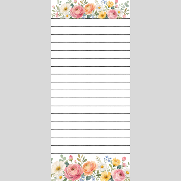 Floral Note Pad 3.5 x 8in