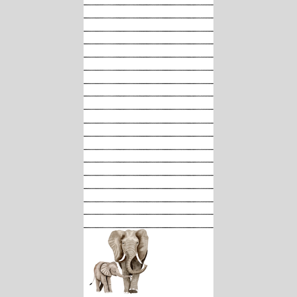 Elephants Note Pad 3.5 x 8in