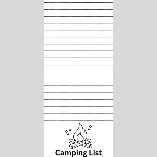 Camping List Note Pad 3.5 x 8in