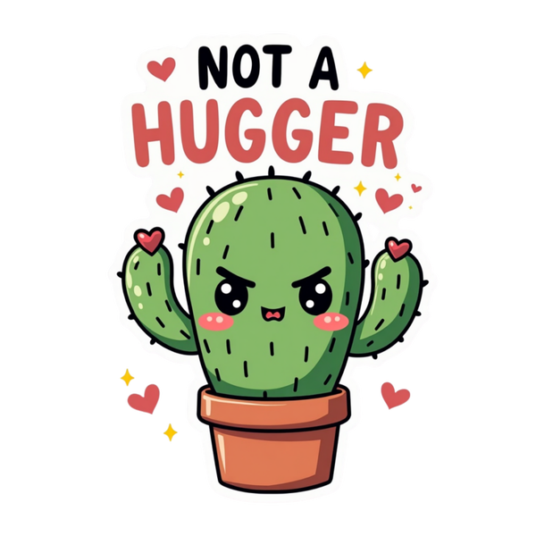 Not A Hugger Die Cut Sticker