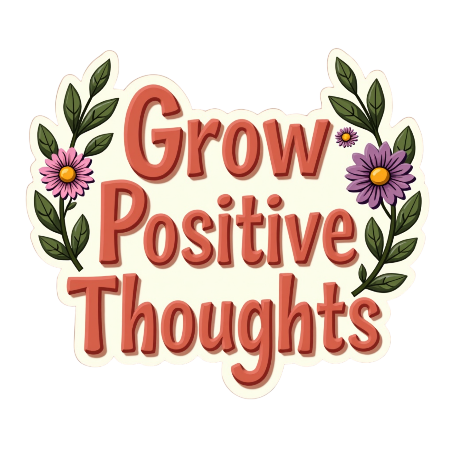 Grow Positive Thoughts Spiritual Sticker