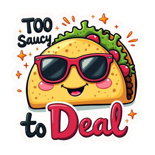 Too Saucy to Deal Die Cut Sticker