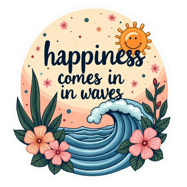 Happiness Comes in Waves Spiritual Sticker