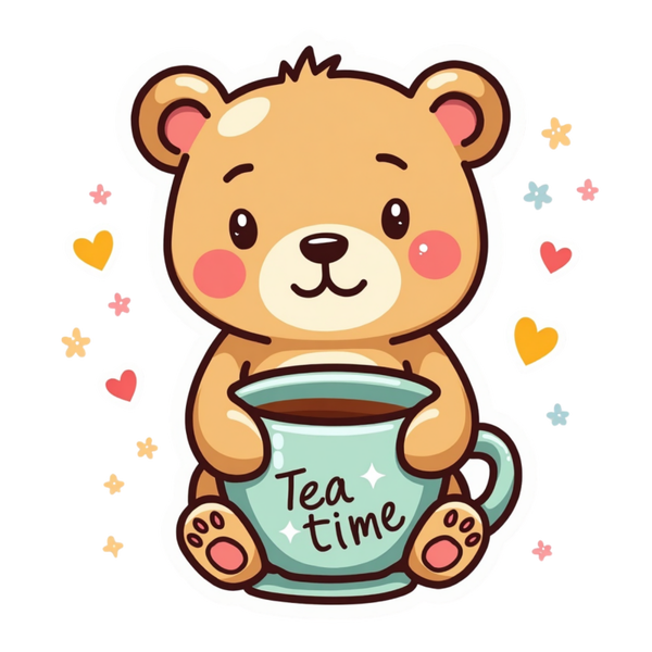 Tea Time Die Cut Sticker