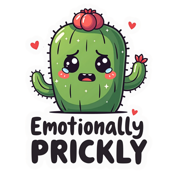 Emotionally Prickly Die Cut Sticker