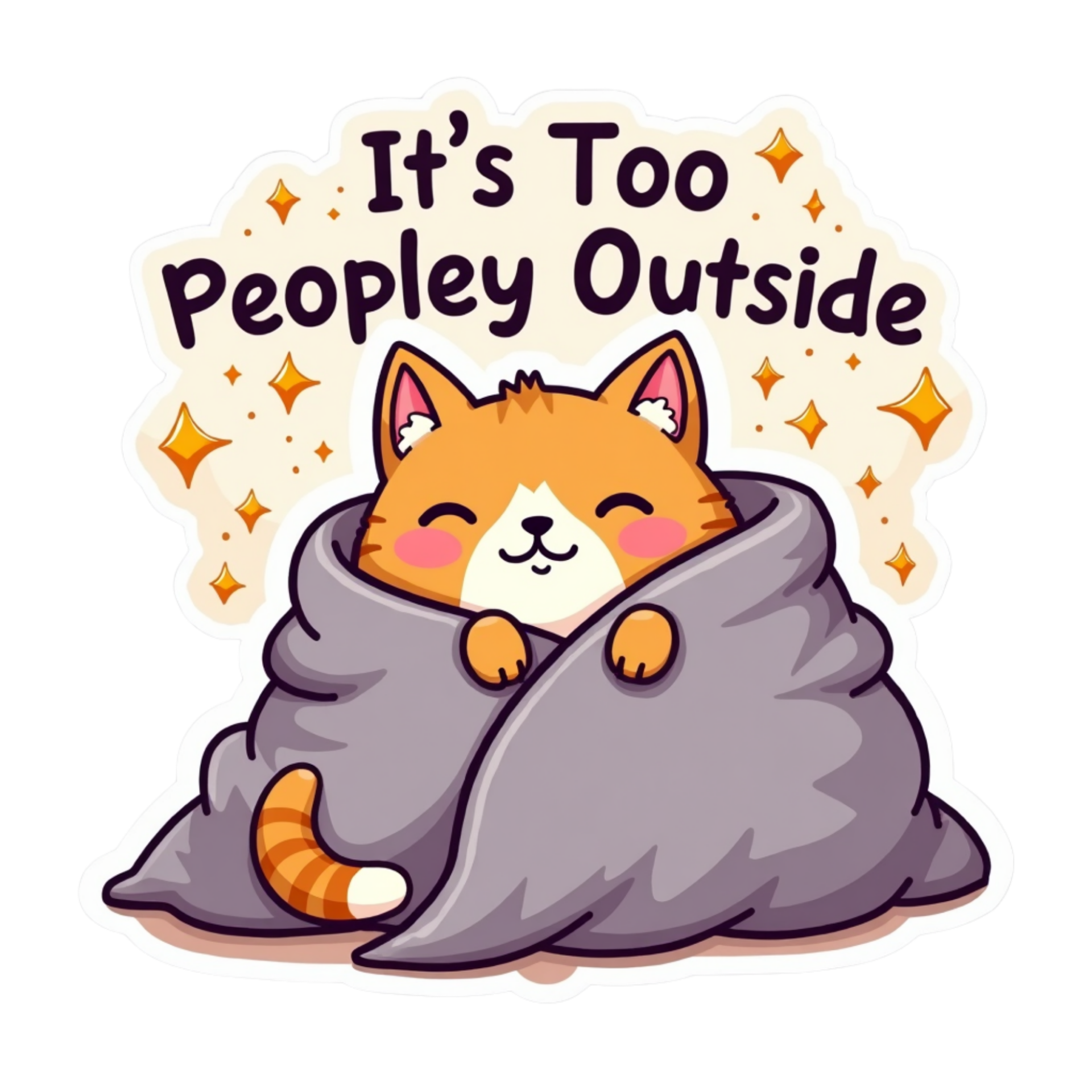 It's Too Peopley Outside Die Cut Sticker