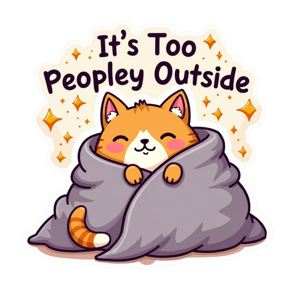 It's Too Peopley Outside Die Cut Sticker
