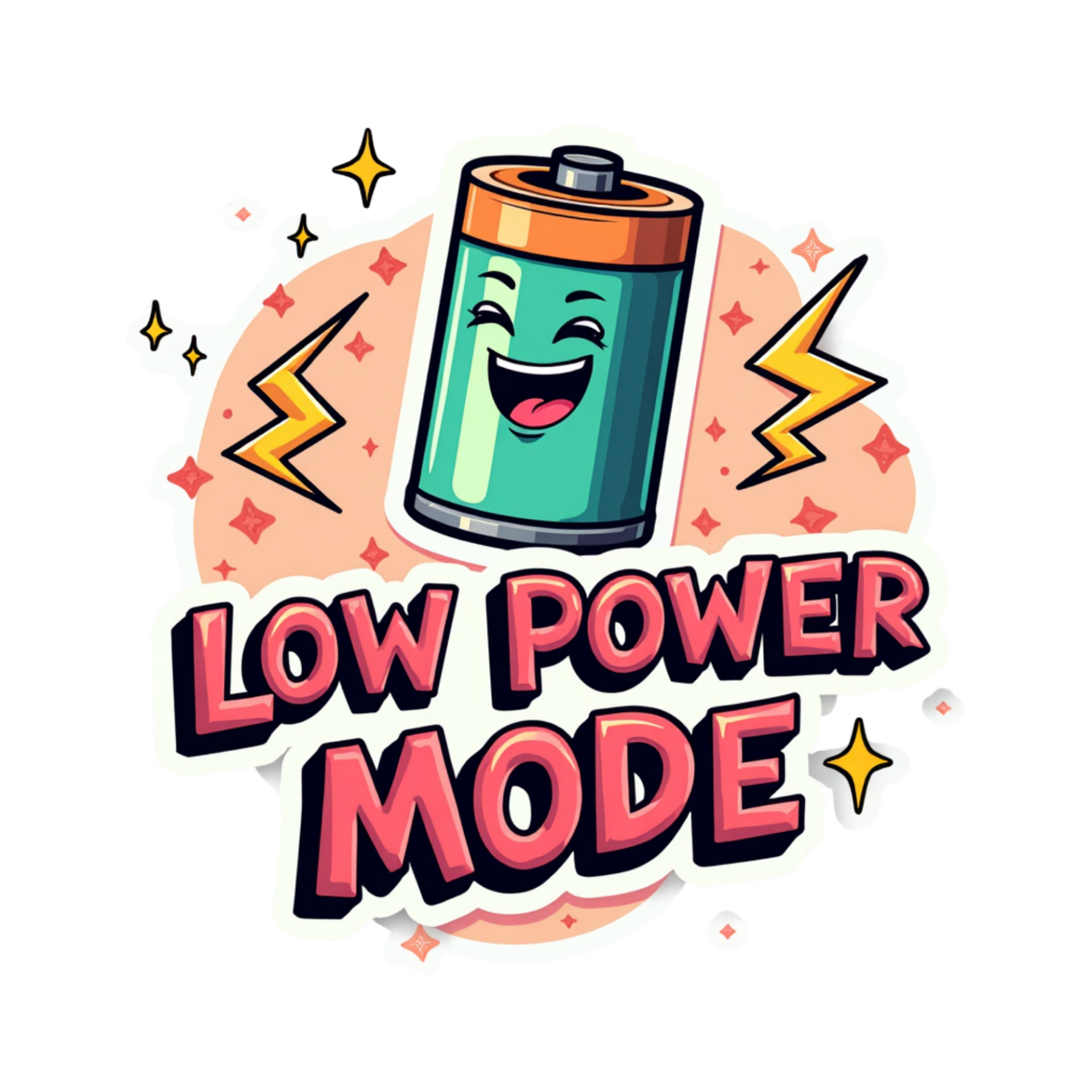 Low Power Mode Die Cut Sticker