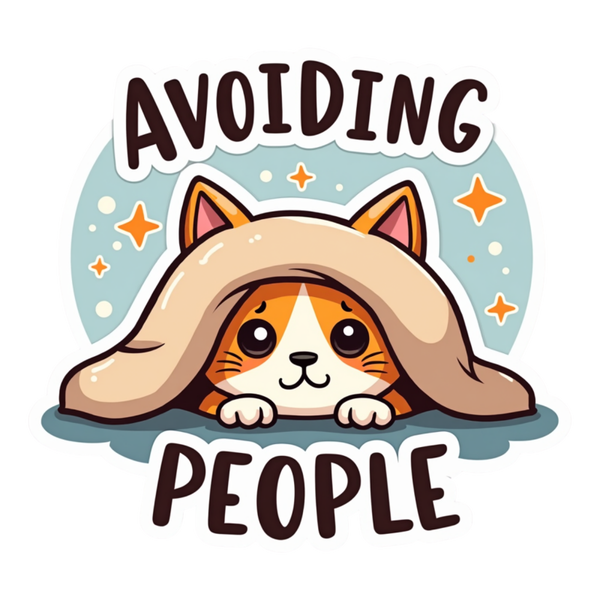 Avoiding People Die Cut Sticker