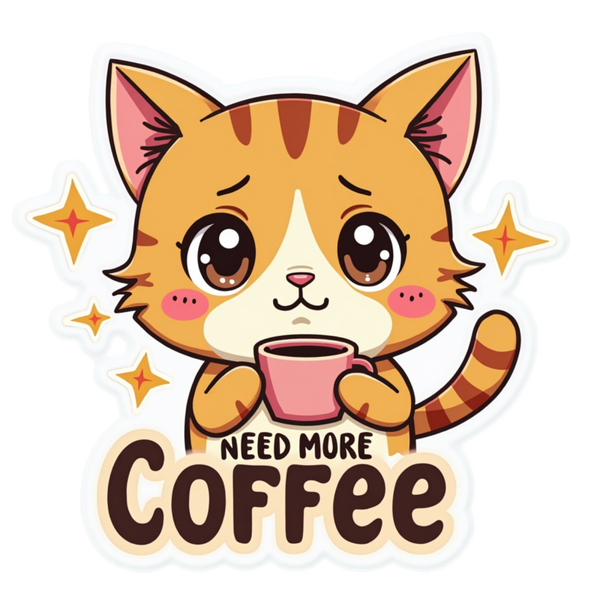 Need more Coffee Die Cut Sticker