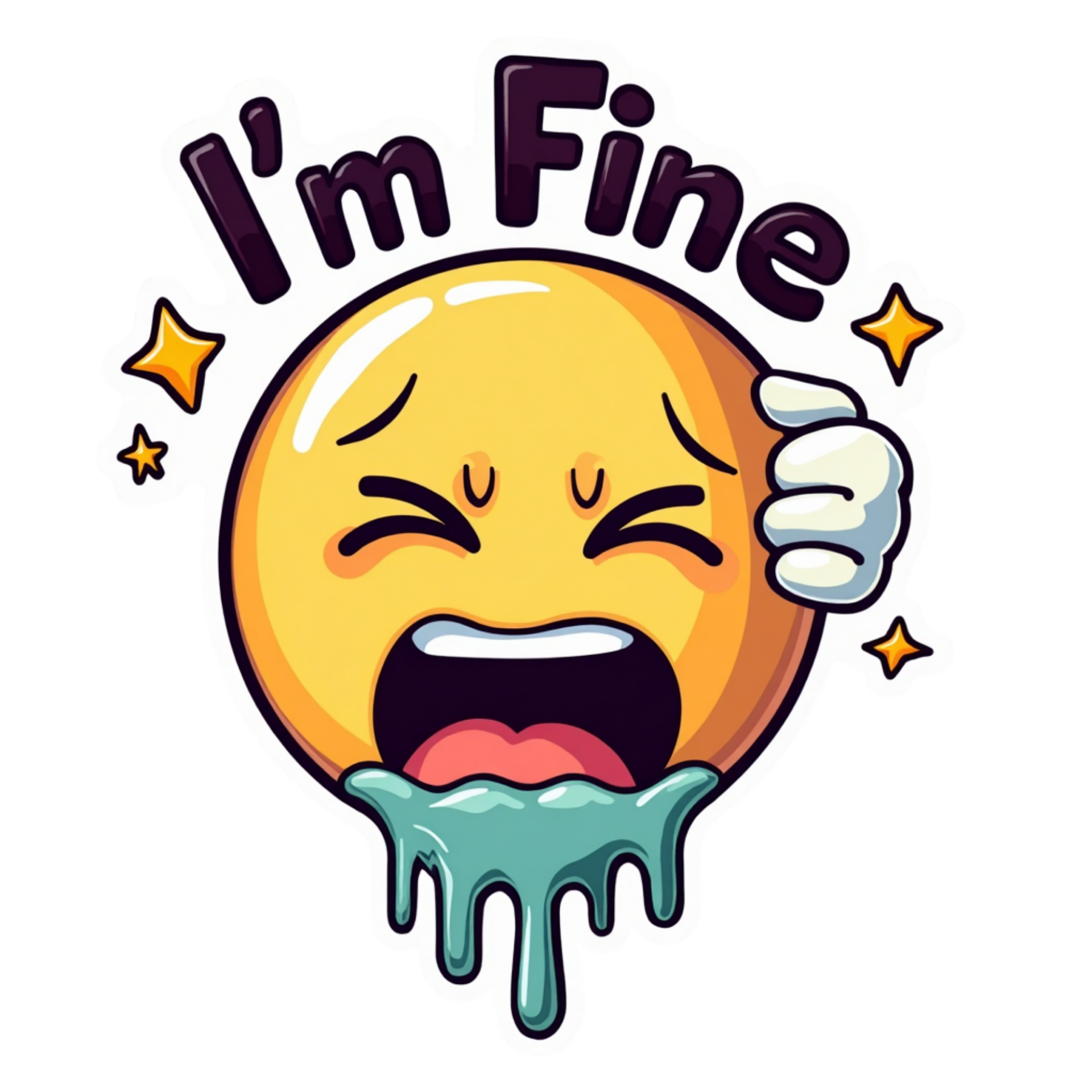 I'm Fine Die Cut Sticker