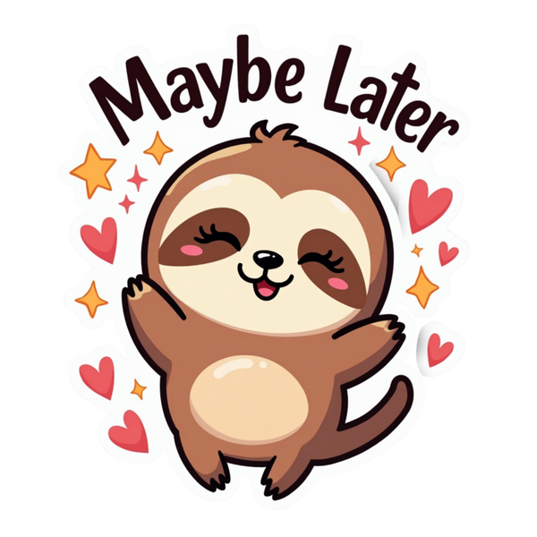 Maybe Later Die Cut Sticker