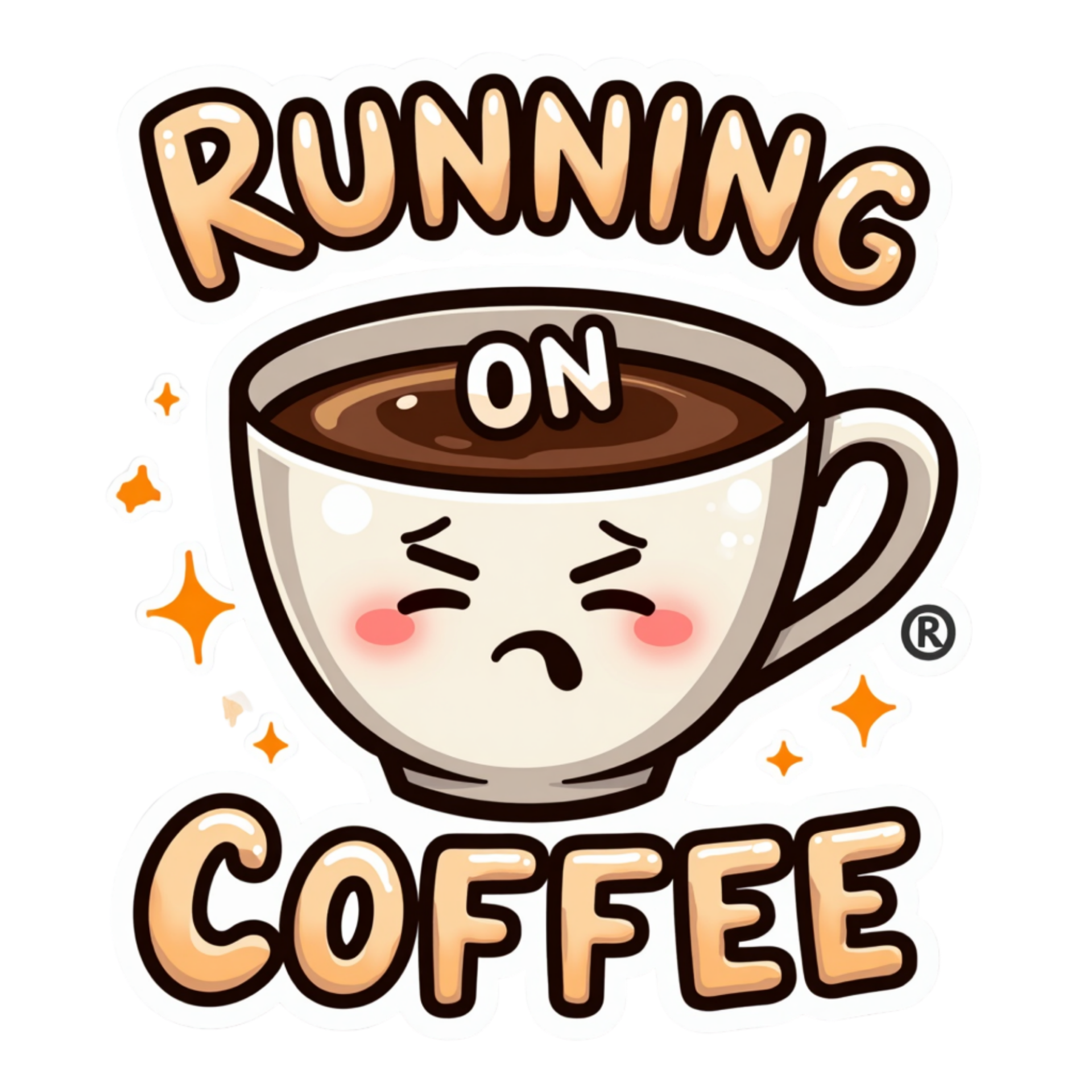 Running on Coffee Die Cut Sticker
