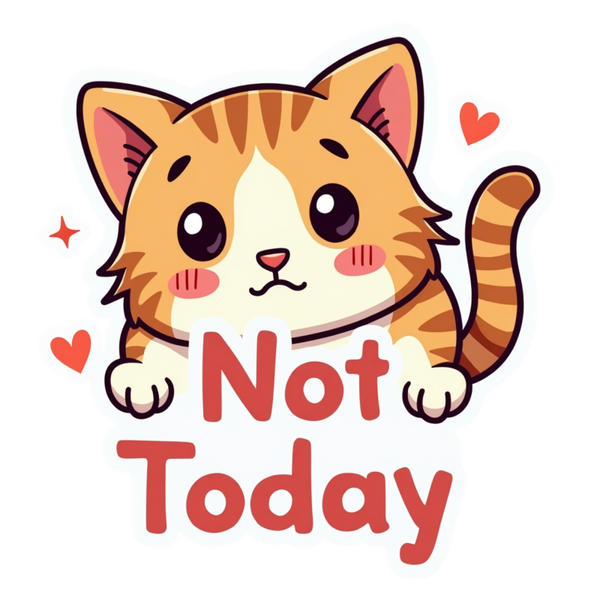 Not Today Die Cut Sticker